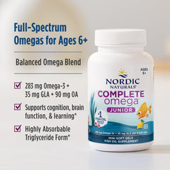 Nordic Naturals Complete Omega Jr. lemon soft gels close-up for easy daily use