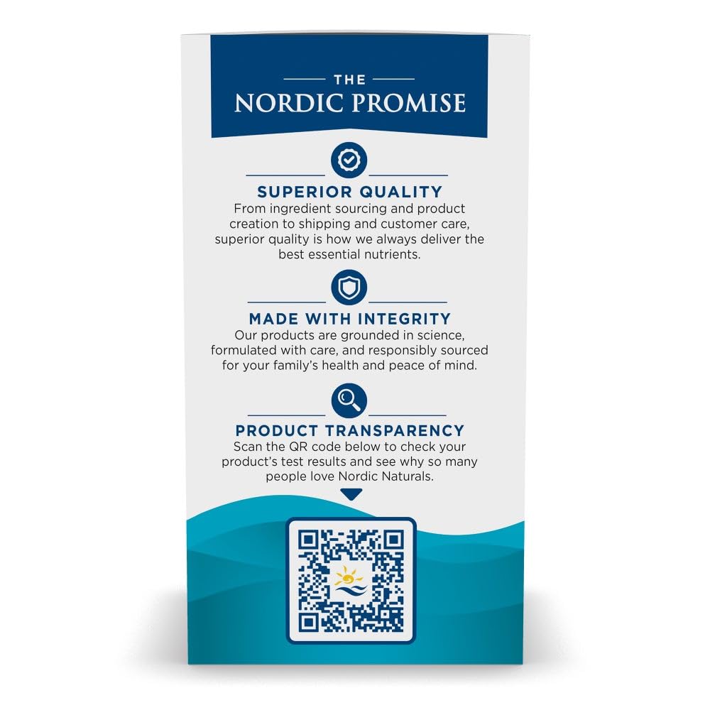 Nordic Naturals lemon-flavored soft gels for convenient daily intake.