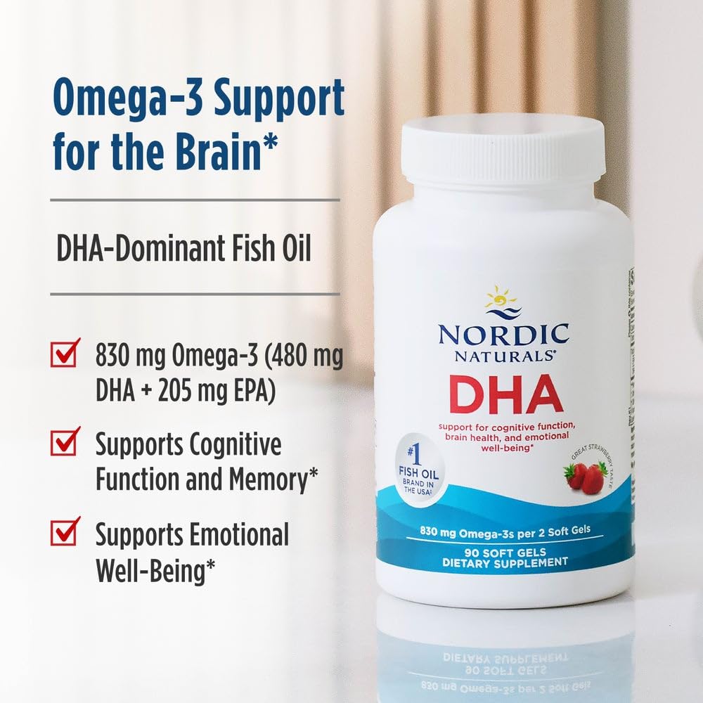 Nordic Naturals DHA Strawberry label closeup emphasizes purity and testing
