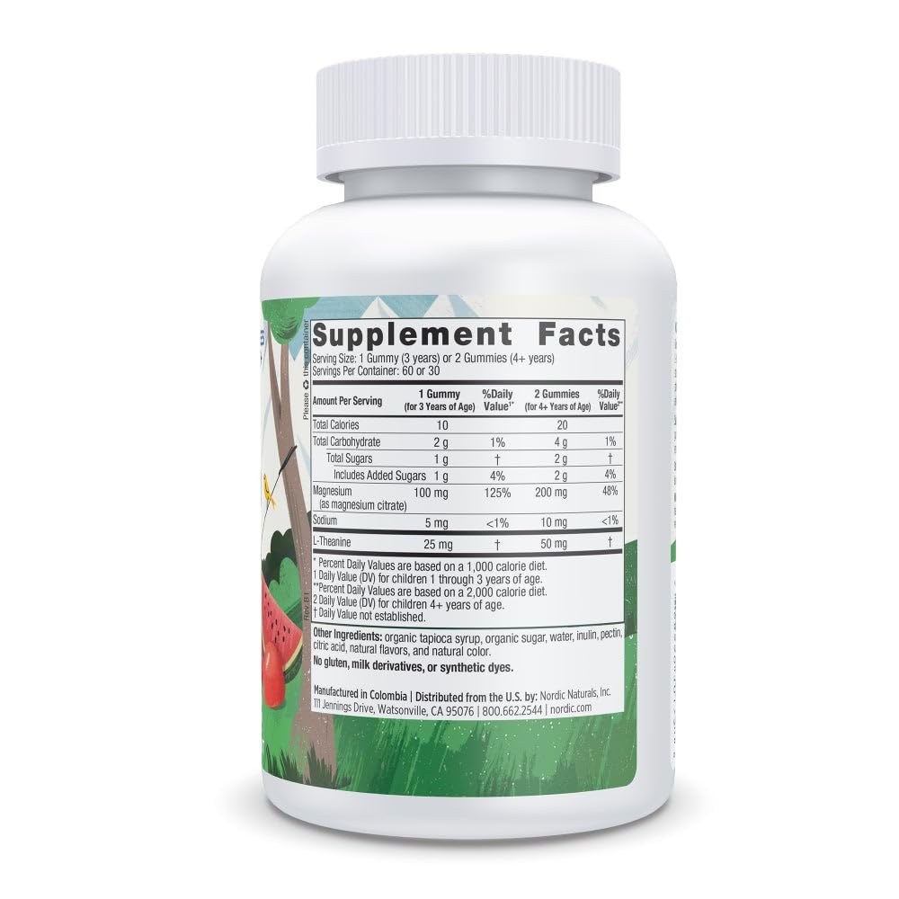 Close-up of Nordic Naturals Kids Calm Gummies strawberry watermelon showing soft texture