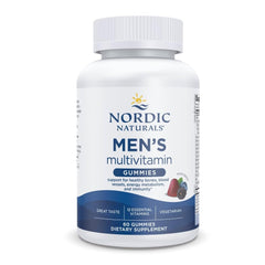 Nordic Naturals Men's Multivitamin Gummies bottle with mixed berry flavor for daily support