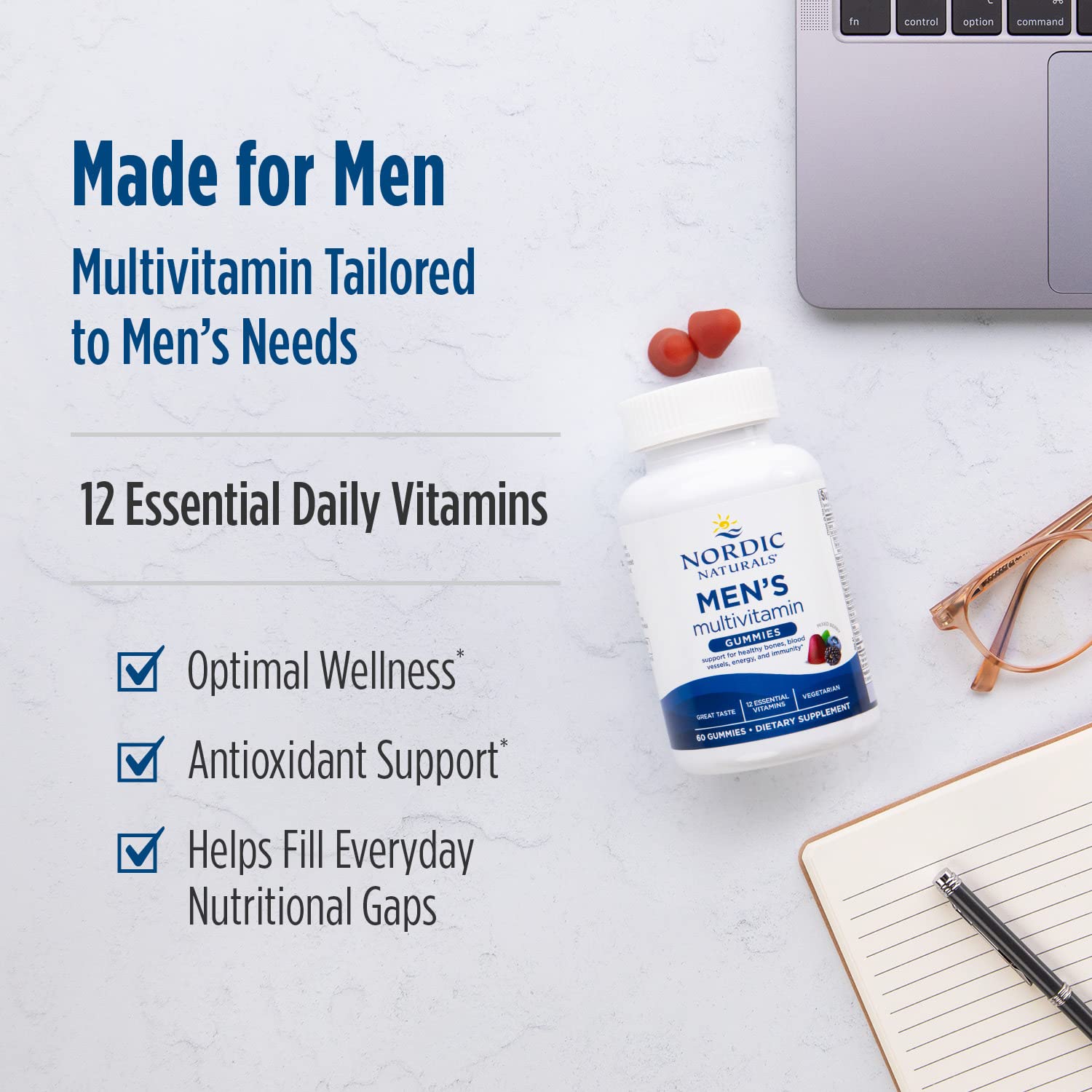 Nordic Naturals bottle nutrition panel visible with 60 gummies
