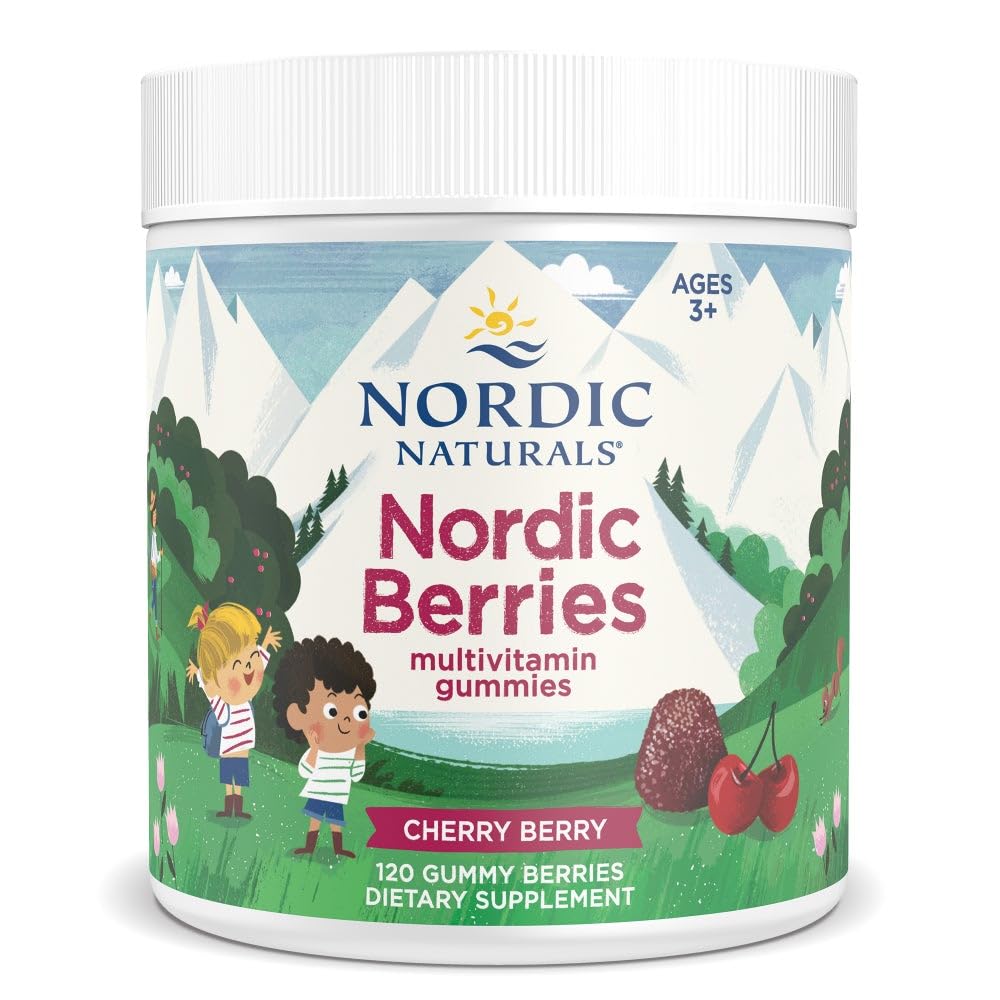 Nordic Naturals Nordic Berries bottle for daily kids’ vitamins.