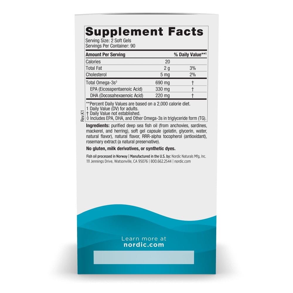 Close-up of Nordic Naturals Omega-3 lemon softgels, easy swallowing and great taste.