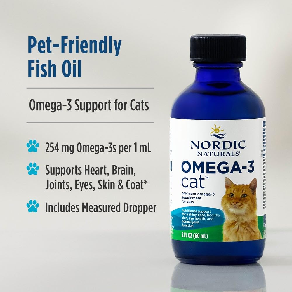 Nordic Naturals Omega-3 Cat droplet dispense shows simple administration