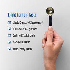 Nordic Naturals Omega-3 Lemon glass with dosage demonstrates potential daily wellness