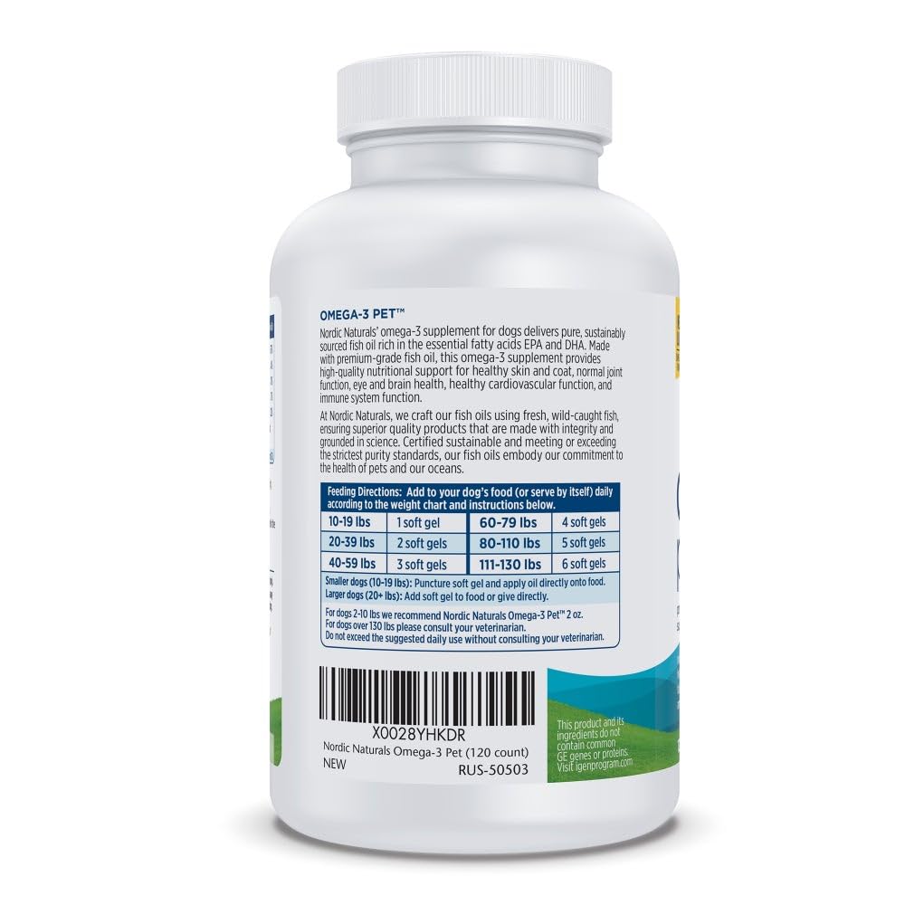Nordic Naturals Omega-3 Pet eco-friendly packaging demonstrates sustainable practices.