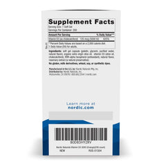 Orange-flavored D3 5000 mini soft gels for easy daily intake and mood support.