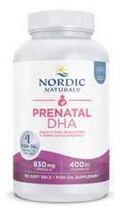 Nordic Naturals Prenatal DHA daily dose capsule visual communicates omega-3 plus vitamin D3 support