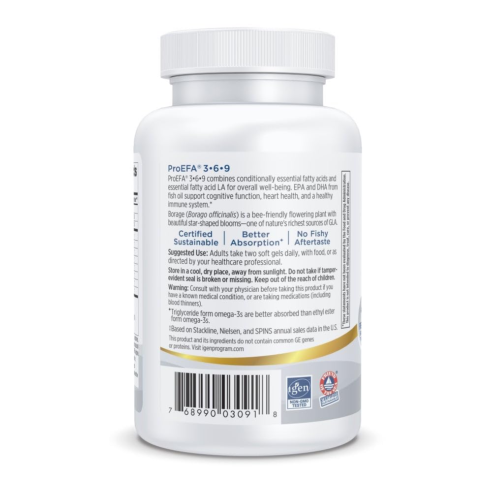 Nordic Naturals ProEFA 3-6-9 bottle with serving, illustrating lemon flavor