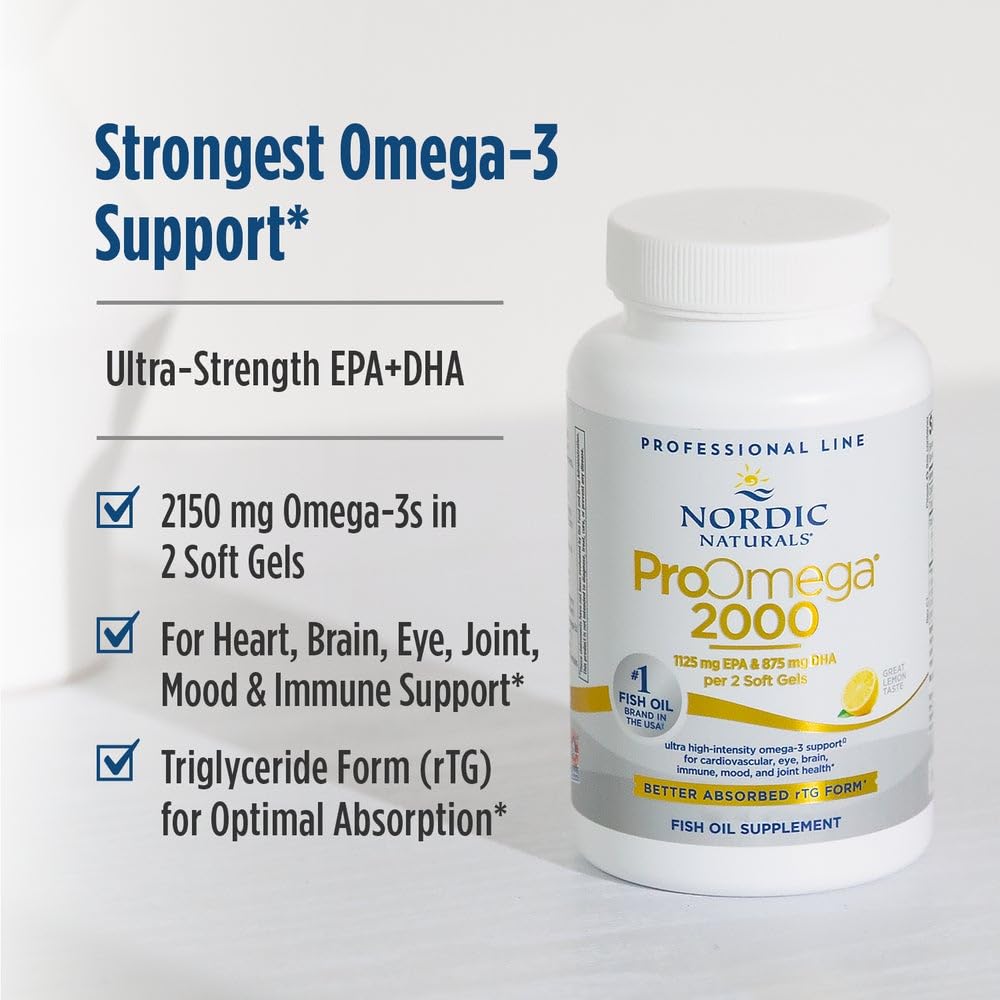 Nordic Naturals ProOmega 2000 lemon label shows purity and non-GMO ingredients
