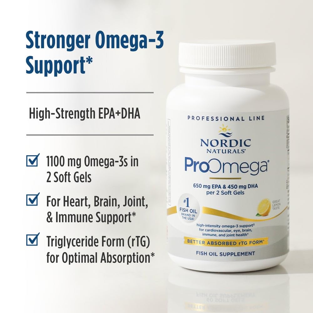 Nordic Naturals ProOmega lemon bottle label emphasizing purity and non-GMO ingredients