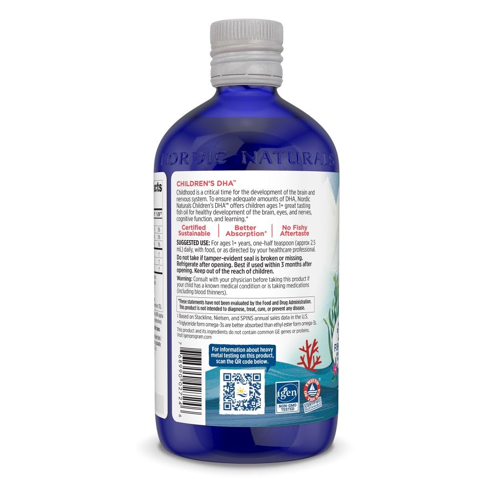 Nordic Naturals daily dosing—kid-friendly serving with meals.