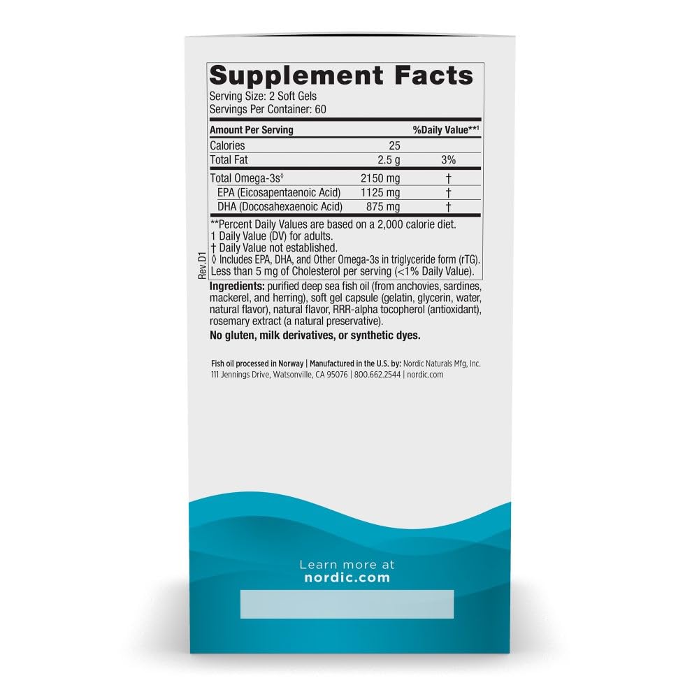 Nordic Naturals Ultimate Omega 2X softgels closeup hints at lemon flavor and smooth swallow