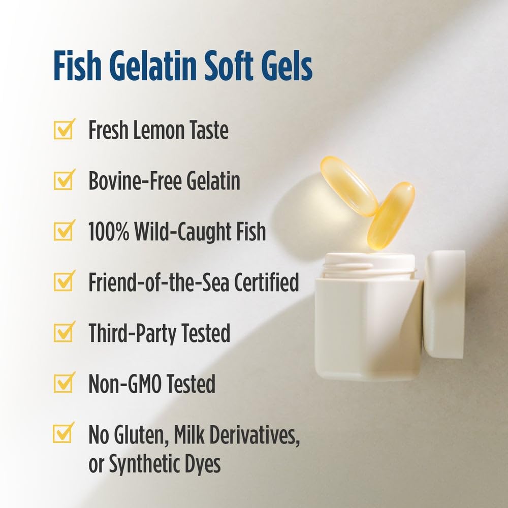 Nordic Naturals Ultimate Omega lemon soft-gels outlay suggests refreshing taste.