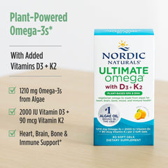 Label detail showing D3 and K2 for bone support on the D3+K2 blend