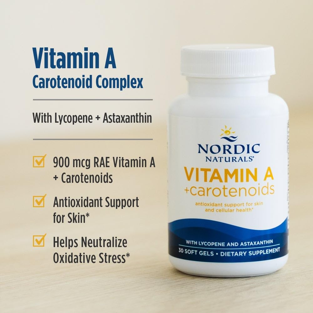 Nordic Naturals bottle pouring soft gels, convenient daily use for skin support