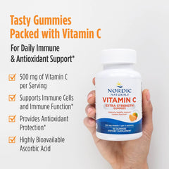 Nordic Naturals Vitamin C label shows vegan, gluten-free, and non-GMO certifications.