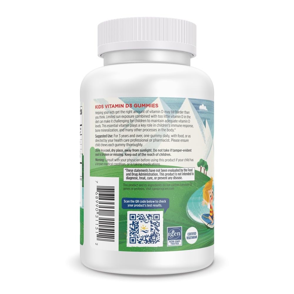 Nordic Naturals Vitamin D3 Gummies Kids arranged with watermelon slices to emphasize flavor