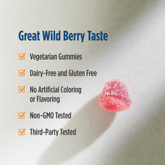 Pouring Nordic Naturals Vitamin D3 Gummies Wild Berry bottle for easy daily intake