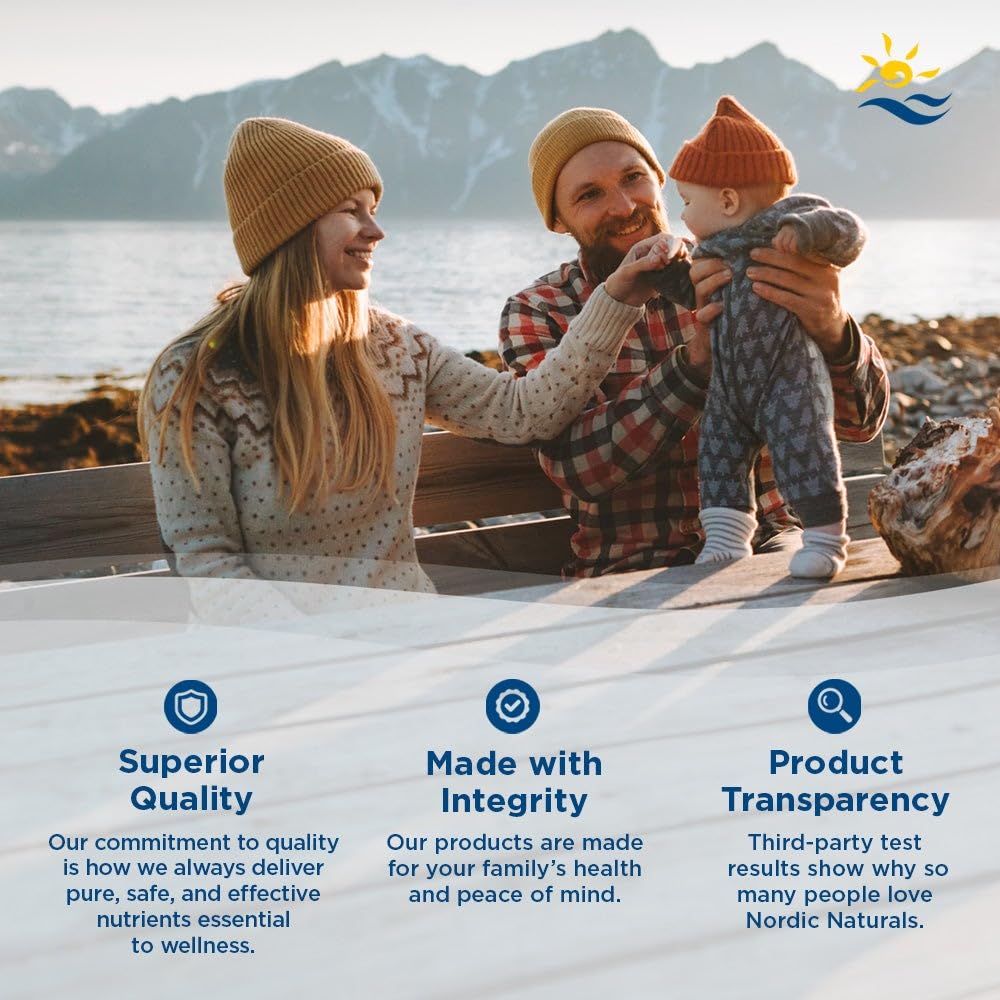 Nordic Naturals vegan badge emphasizes sugar-free option for healthier teeth.