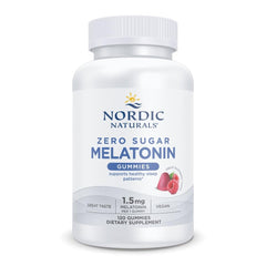 Nordic Naturals Zero Sugar Melatonin Gummies Raspberry bottle supports restful sleep