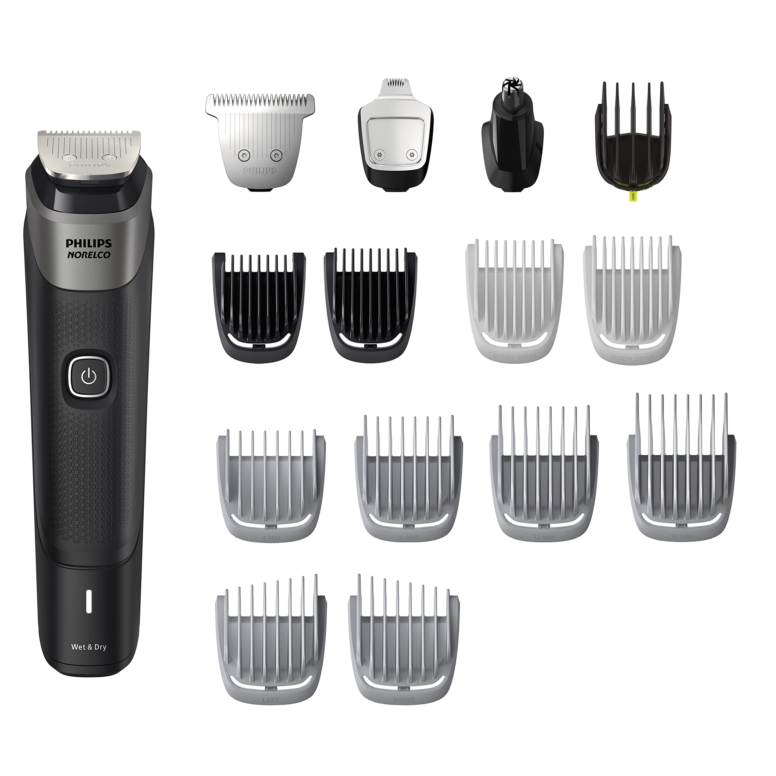 Norelco Multigroom 5000 battery indicator helps plan trims