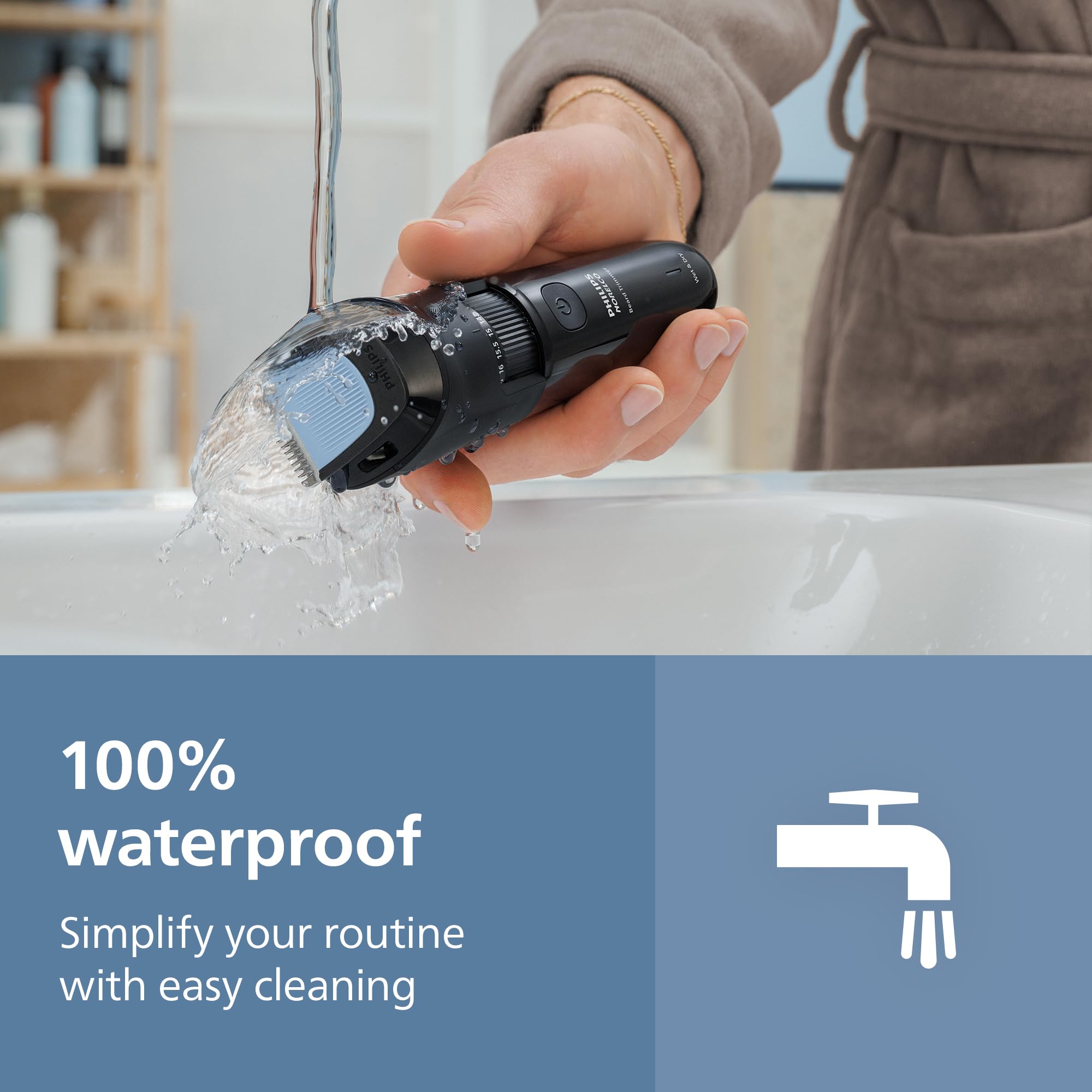 Norelco Philips 3000 Li-Ion battery delivers up to 70 minutes of cordless trimming