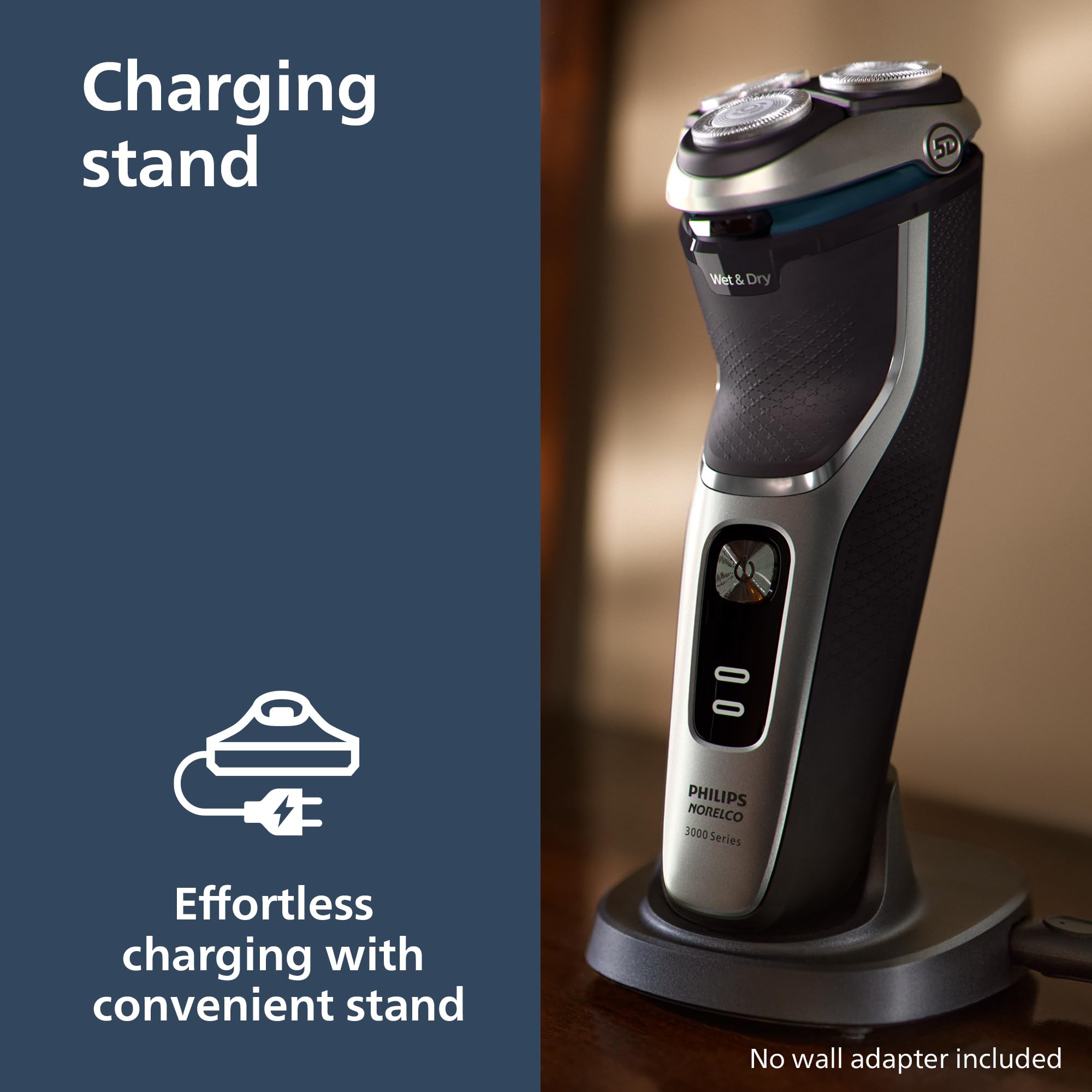 Norelco Shaver 3900 comfortcut blades close-up for skin-friendly glide.