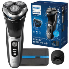Norelco Shaver 3900 front view for a comfortable wet or dry shave.