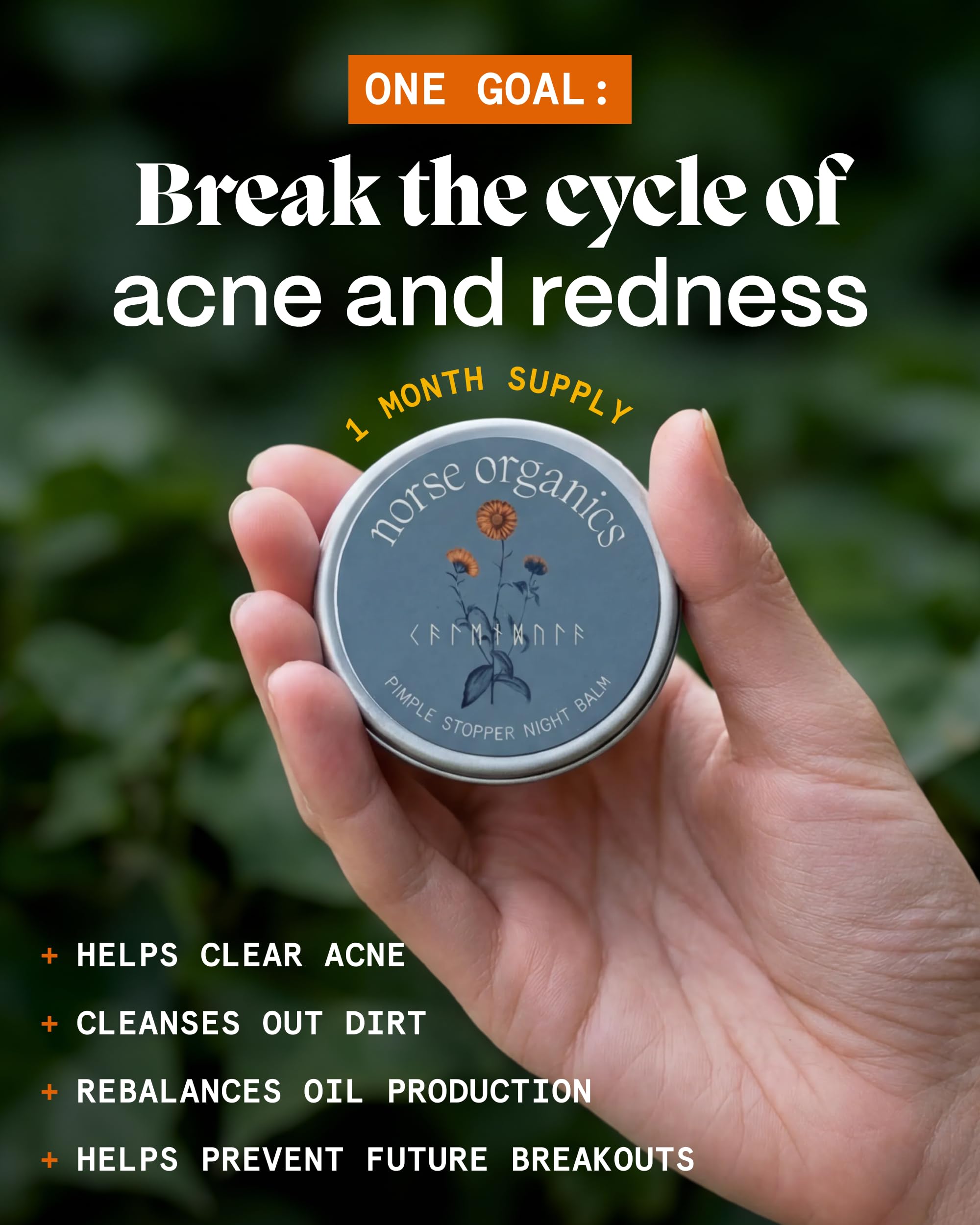 Norse Organics Arctic Marigold flowers used to soothe redness.