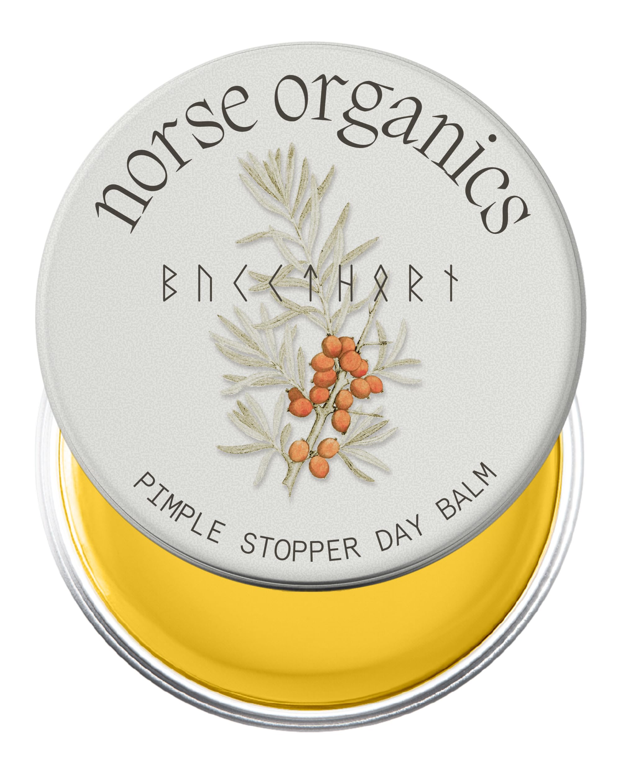 Norse Organics Pimple Stopper Day Balm jar for daytime acne care.
