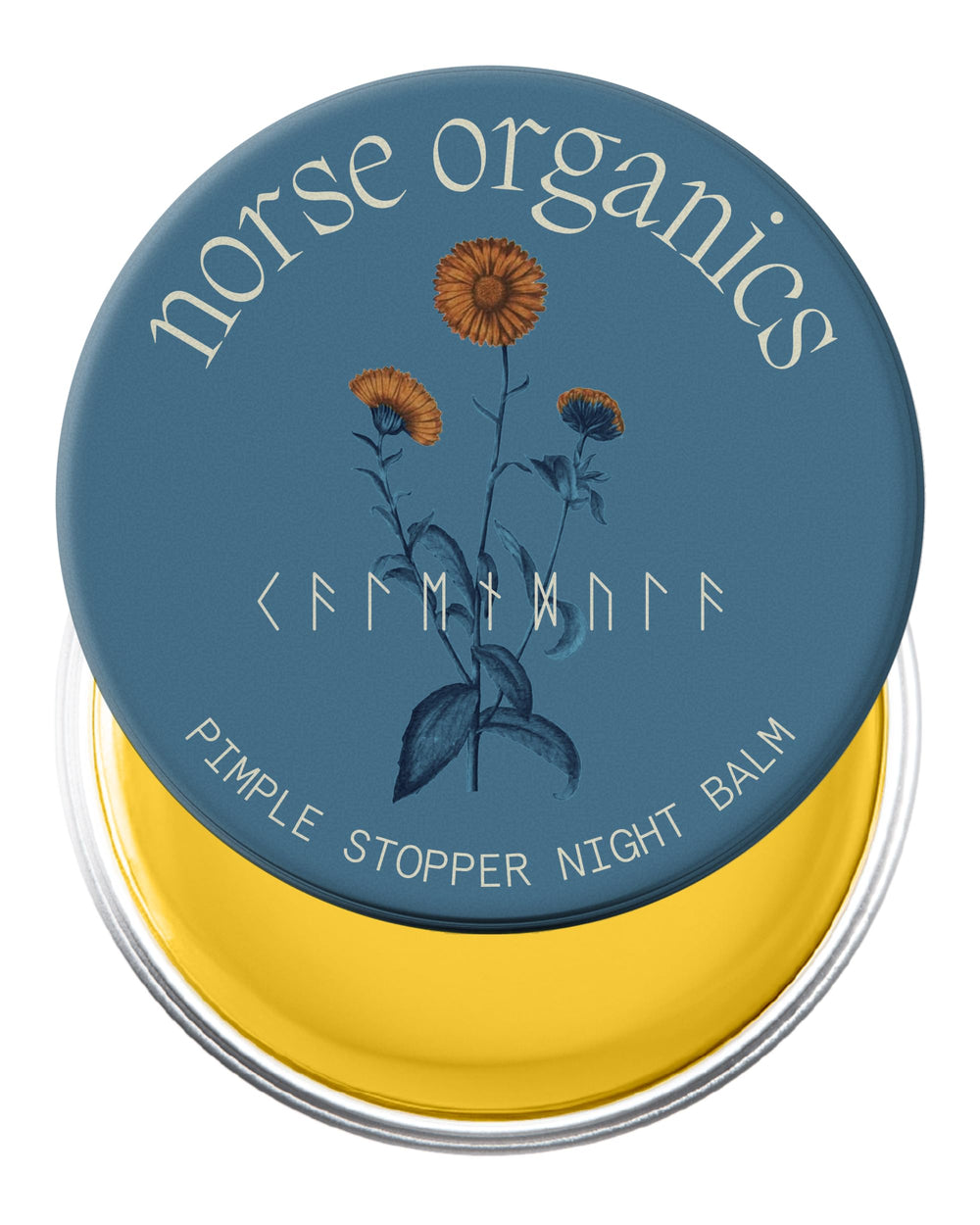 Norse Organics Pimple Stopper Night Balm jar for nightly blemish care.