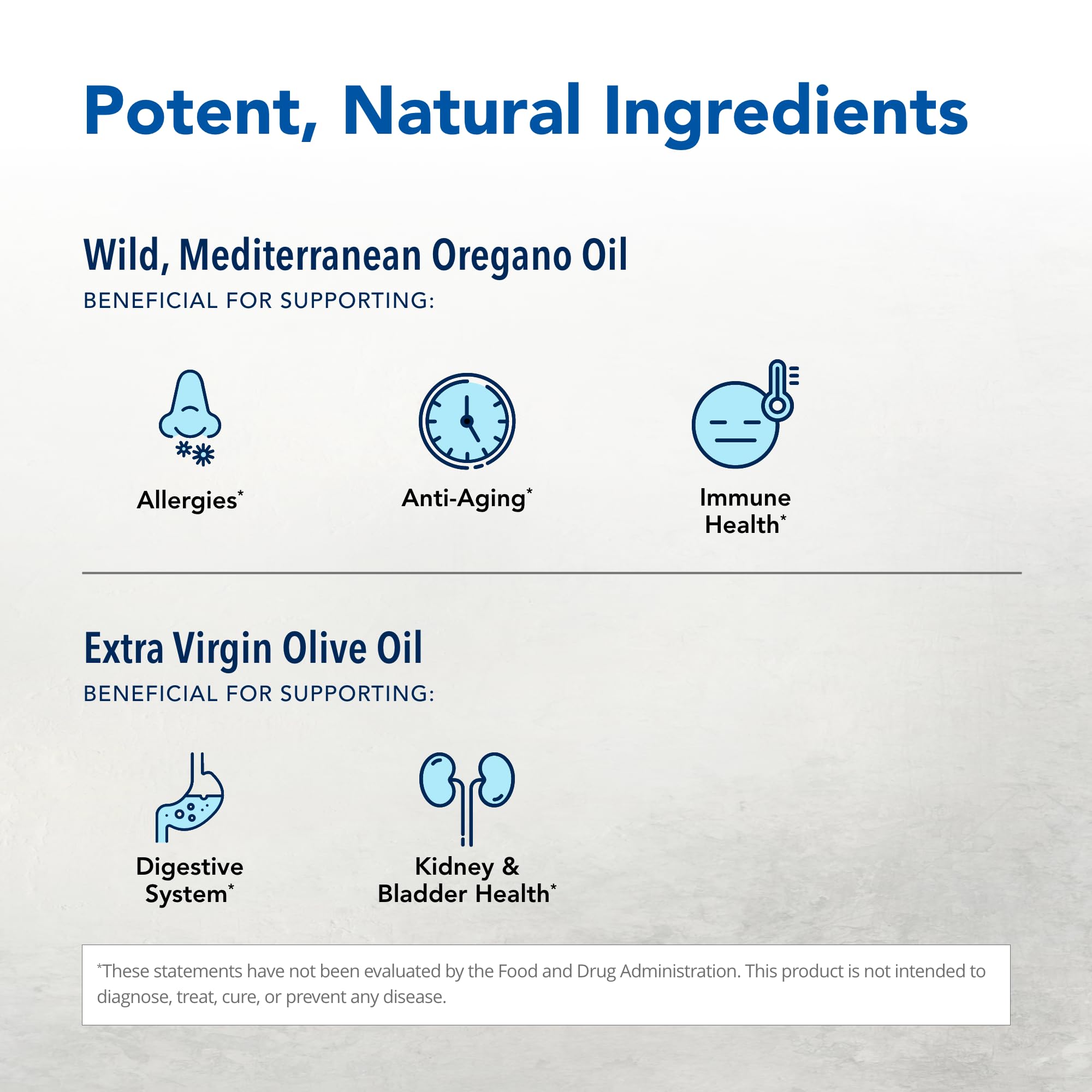 Oreganol P73 label shows wild Mediterranean oregano origin with organic extra virgin olive oil carrier.