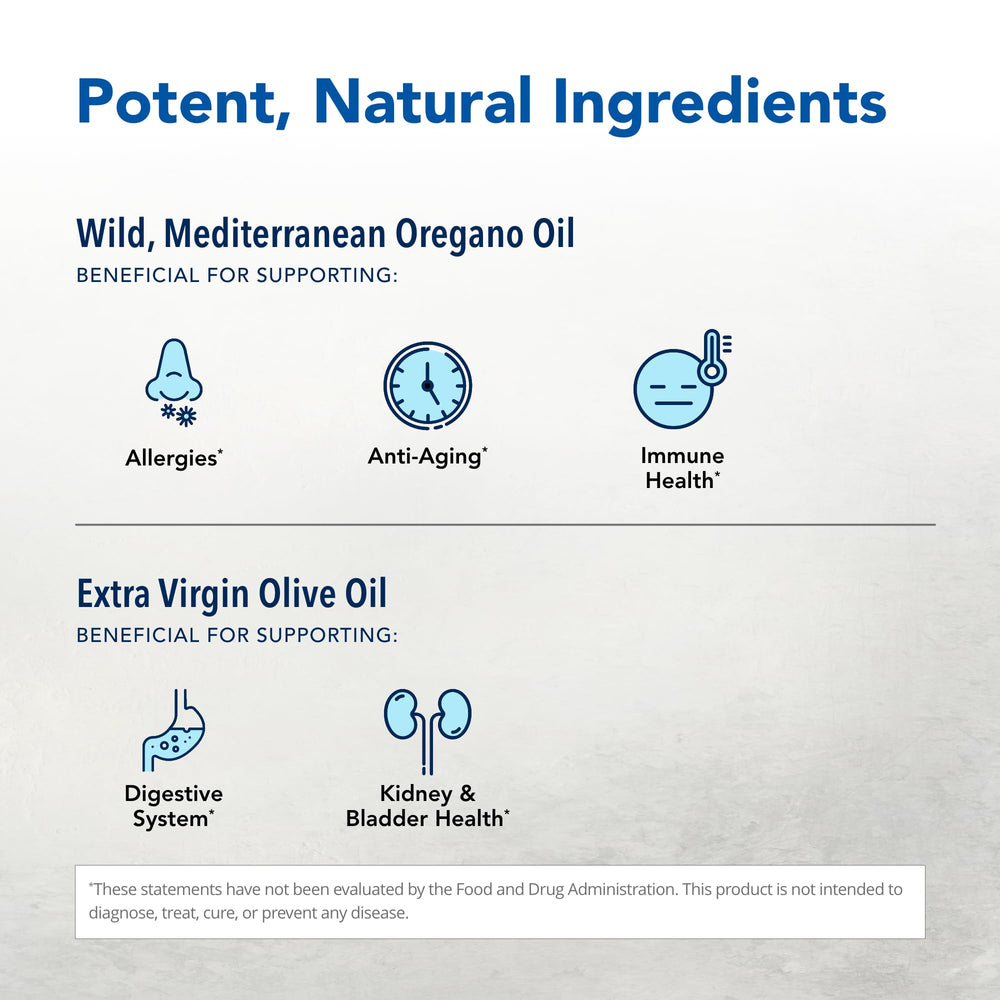 Oreganol P73 label shows wild Mediterranean oregano origin with organic extra virgin olive oil carrier.