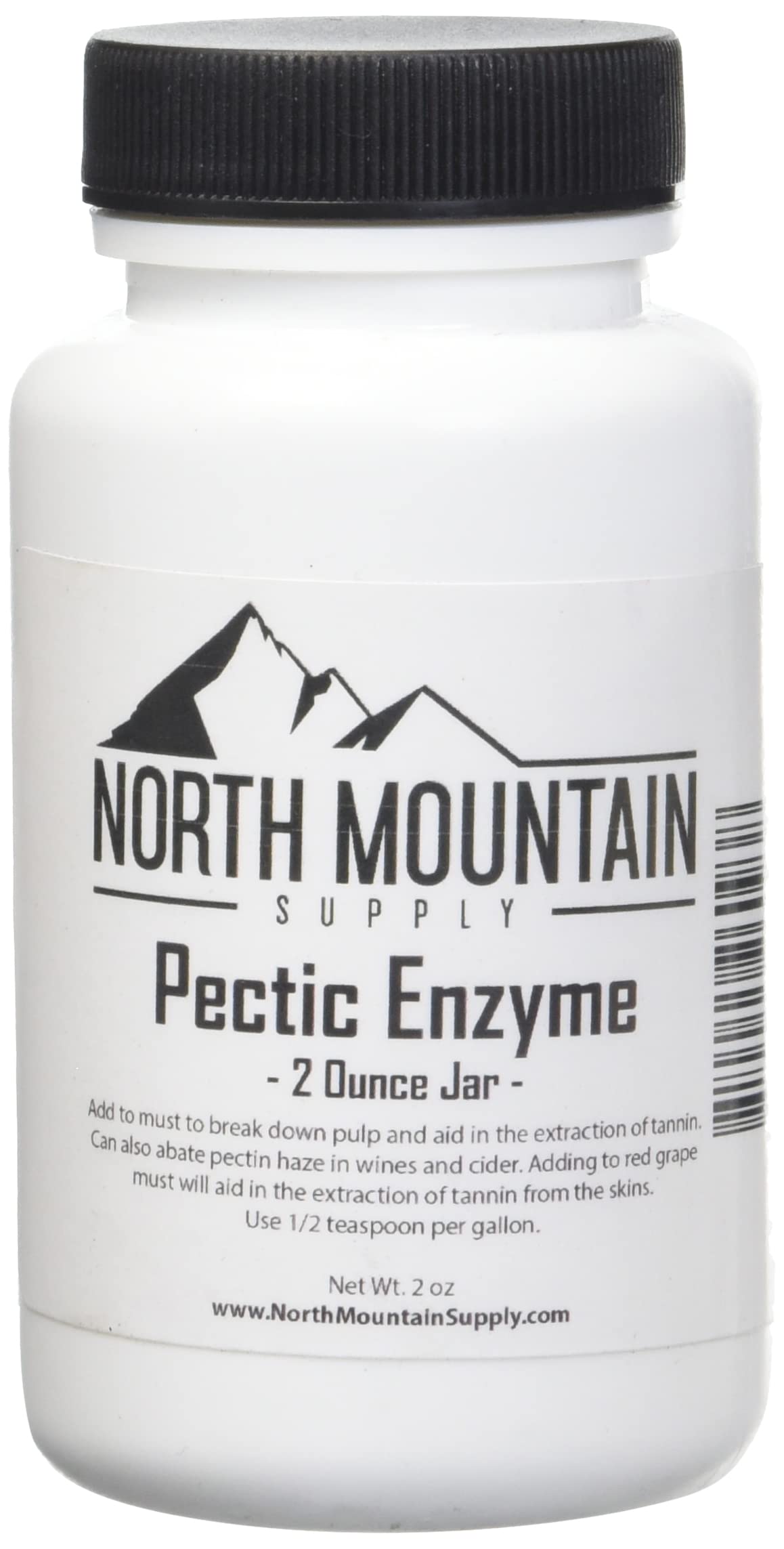 North Mountain Supply pectic enzyme jar on a shelf for winemaking