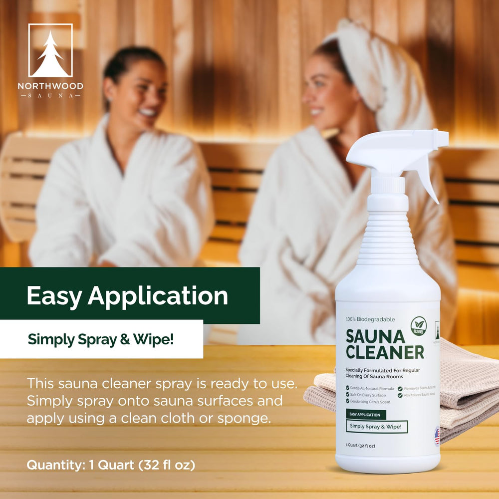Northwood Sauna clean surface removing dirt from wood.