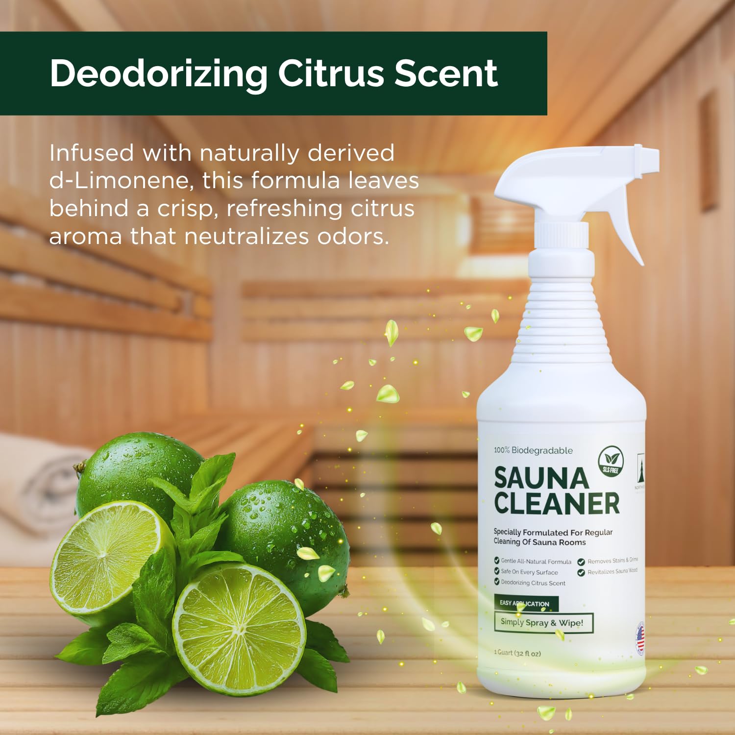 Northwood Sauna made in USA label emphasizing quality manufacturing.
