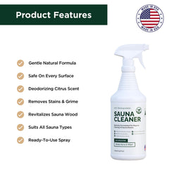 Northwood Sauna spray action demonstrating easy application on surfaces.
