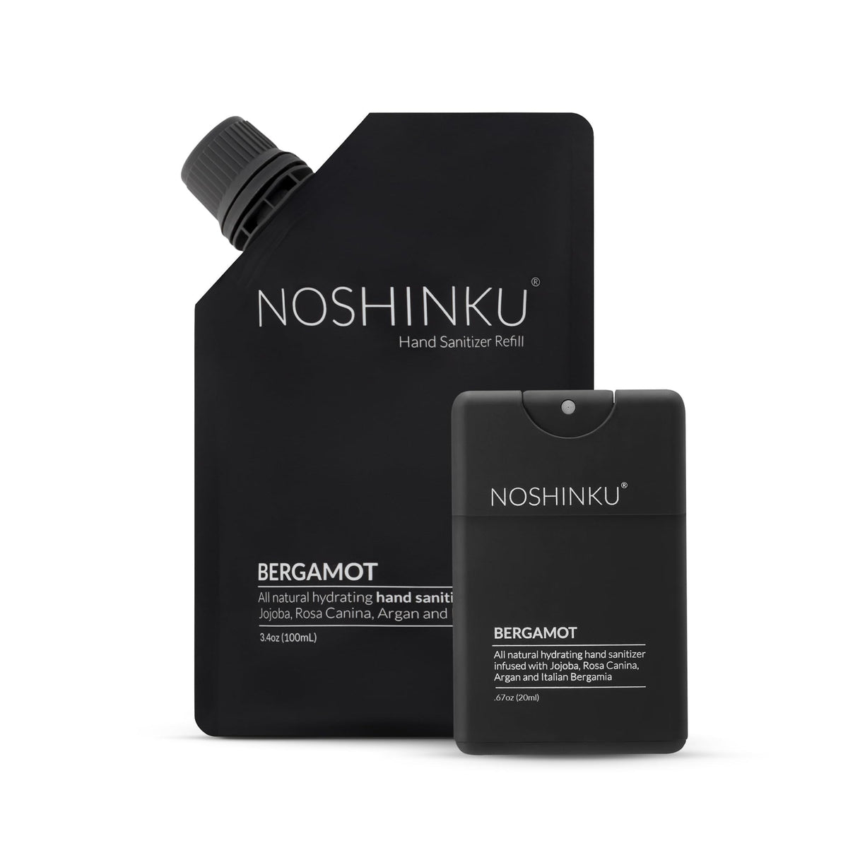 Noshinku bergamot pocket sprayer refill kit for on-the-go protection