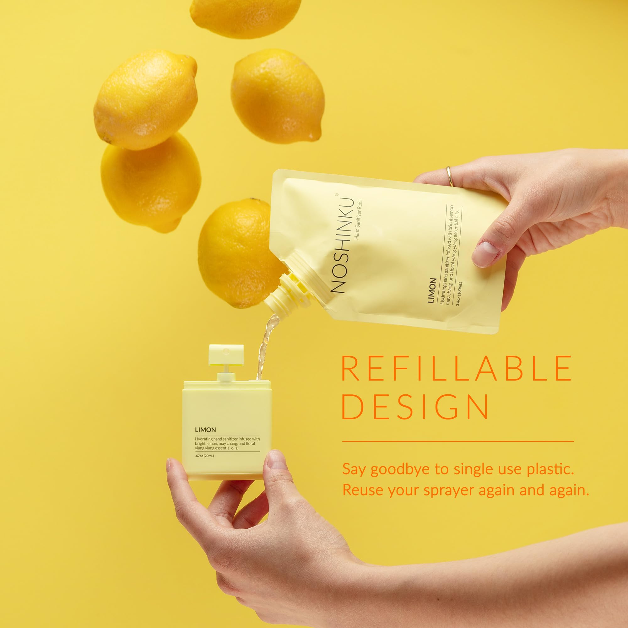 Noshinku Discovery Deux 3-pack bottle side, highlighting compact design for convenient refills.