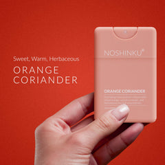 Noshinku Discovery Deux 3-pack travel sprayers orange coriander, subtle aroma for daily use.