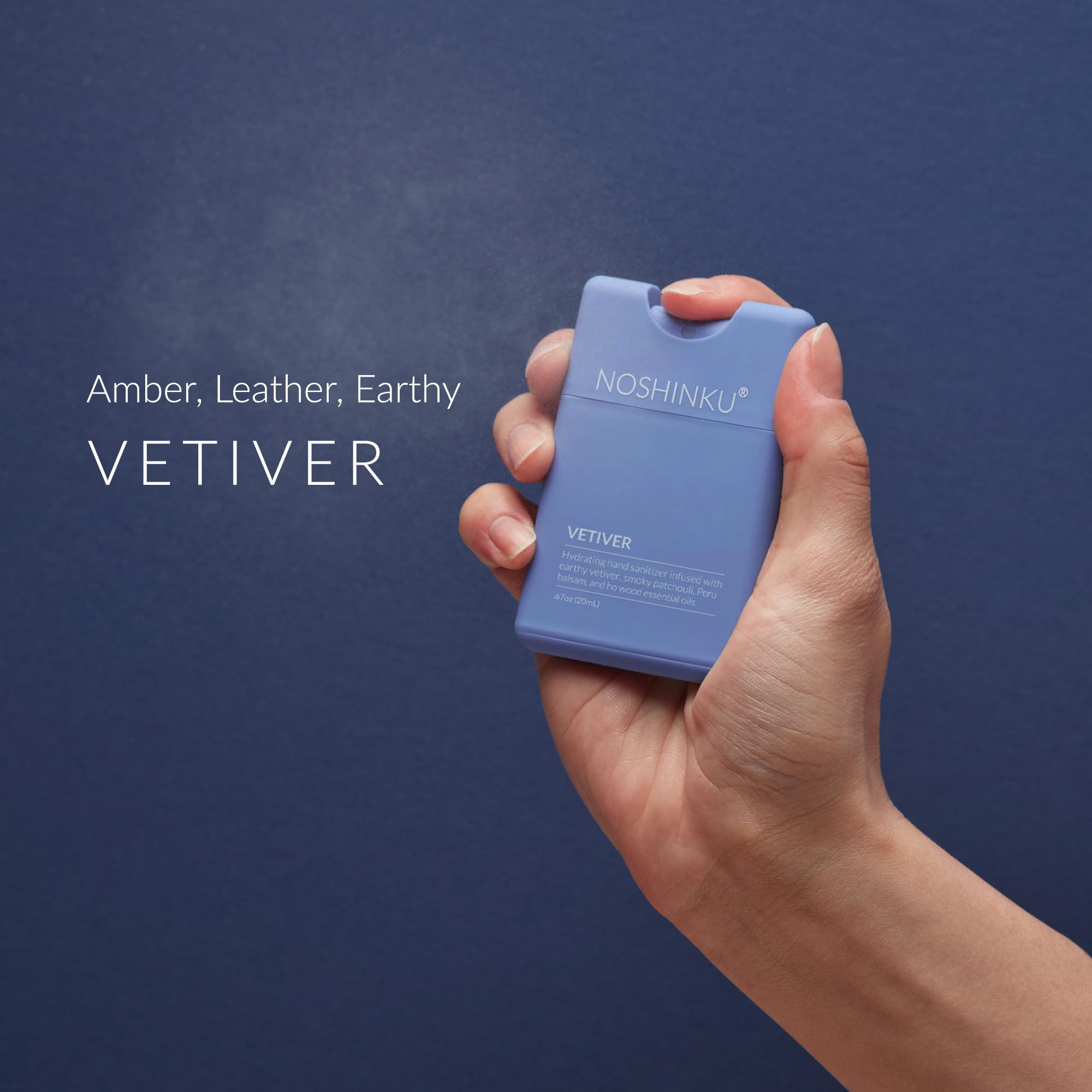 Noshinku Discovery Deux 3-pack travel sprayers vetiver, earthy scent for calm moments.