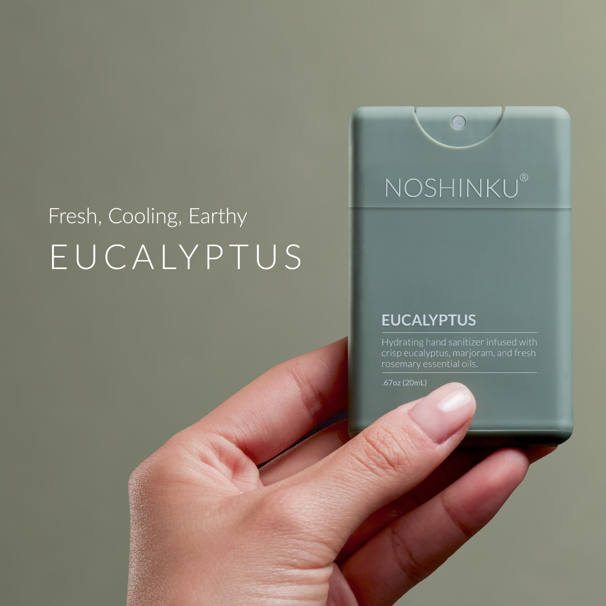 Noshinku eucalyptus pocket sprayer close-up with refreshing aroma.