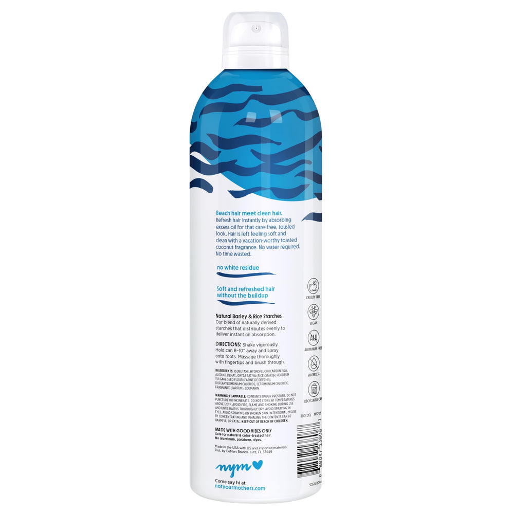Not Your Mother's Beach Babe Dry Shampoo application on roots for oil absorption.