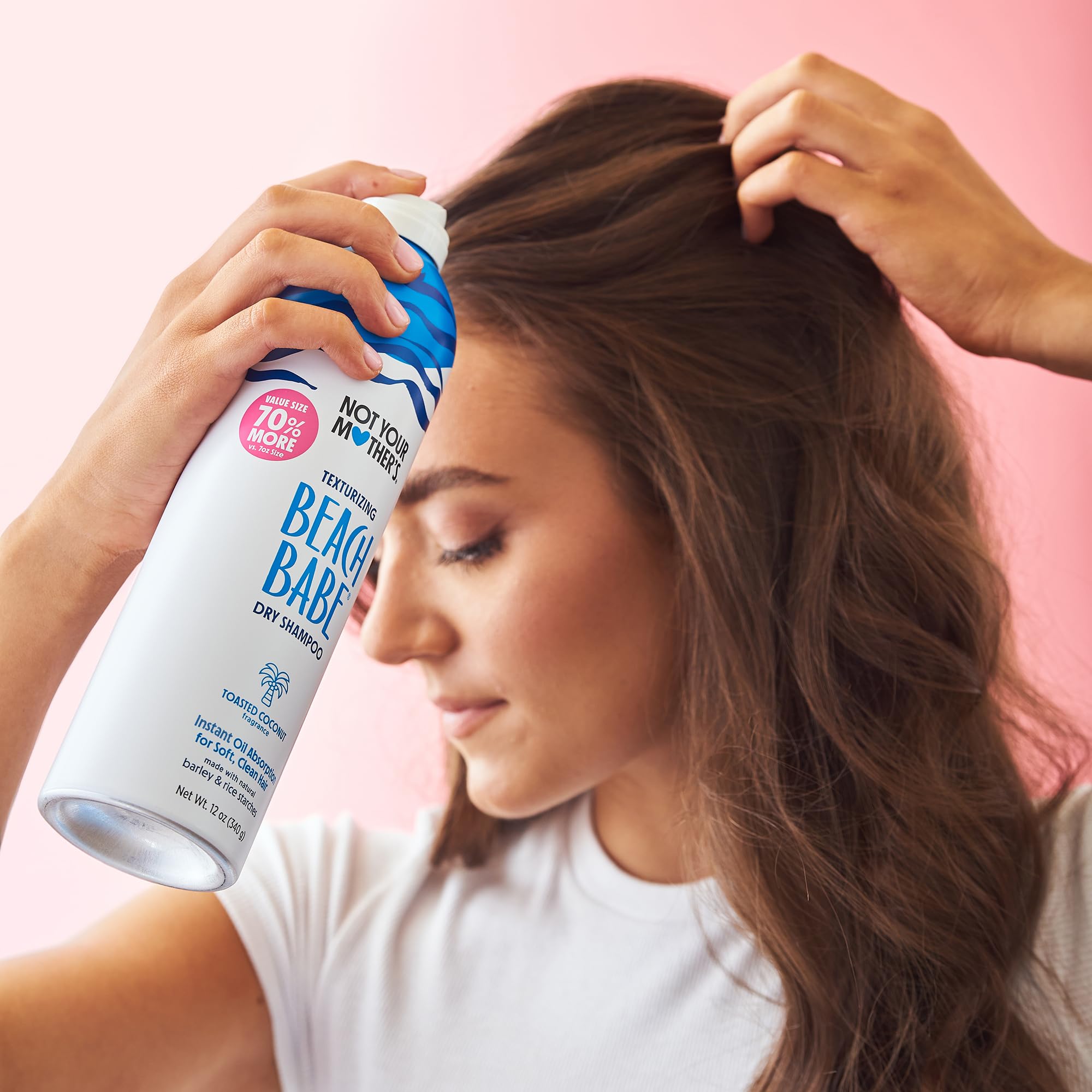 Not Your Mother's Beach Babe Dry Shampoo root coverage for extended freshness.