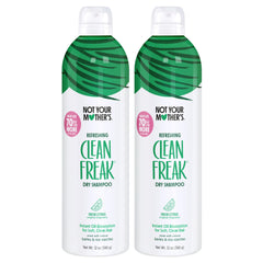 Not Your Mother's Clean Freak dry shampoo 2-pack provides instant oil absorption for refreshed hair.