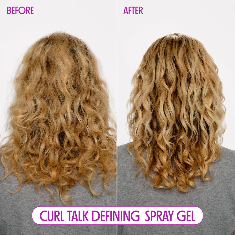 Not Your Mother's Curl Talk spray gel texture closeup showing smooth application.