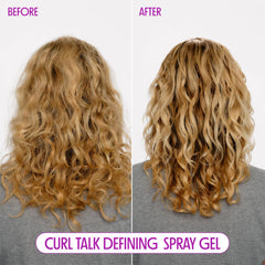 Not Your Mother's Curl Talk spray gel texture closeup showing smooth application.