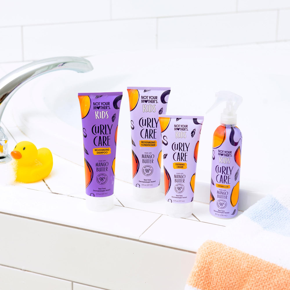 Not Your Mother's Kids Curly Care 4-pack box shows convenient bundle for family curls.